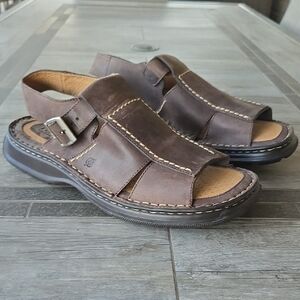 Born Men's Chocolate Brown Leather Sandals 13